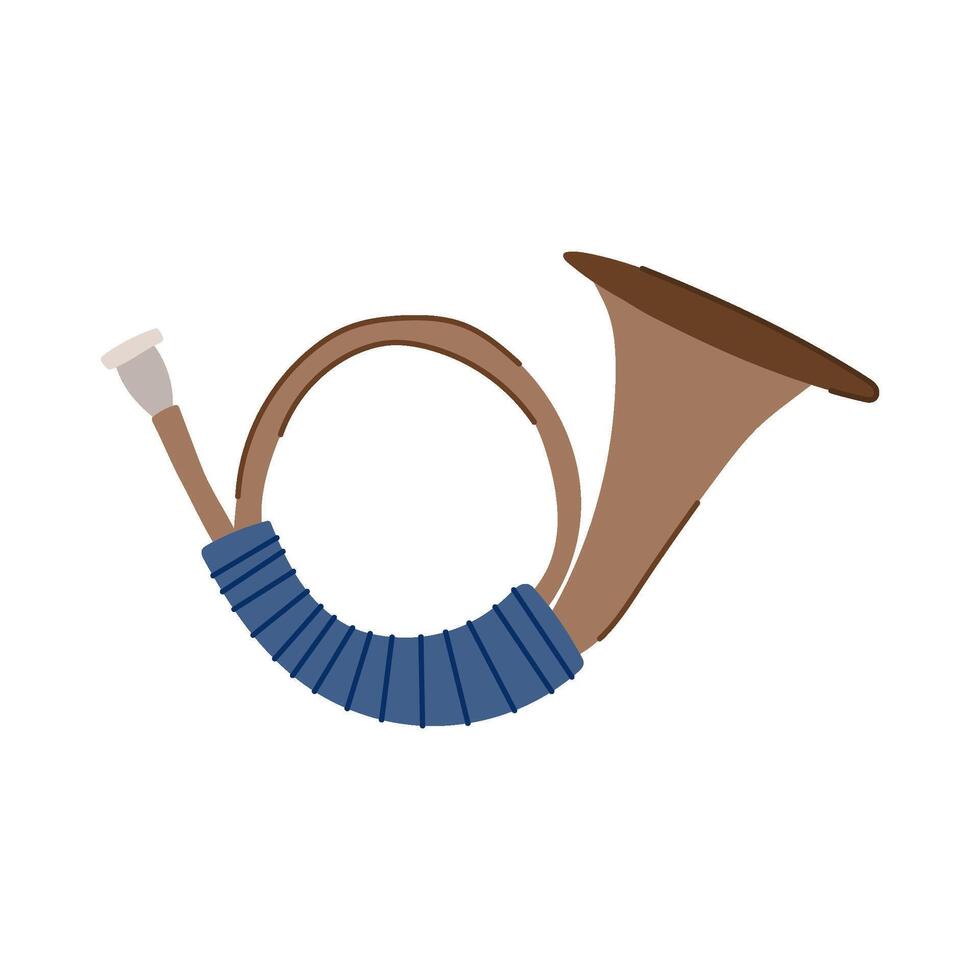 instrument post horn cartoon illustration vector