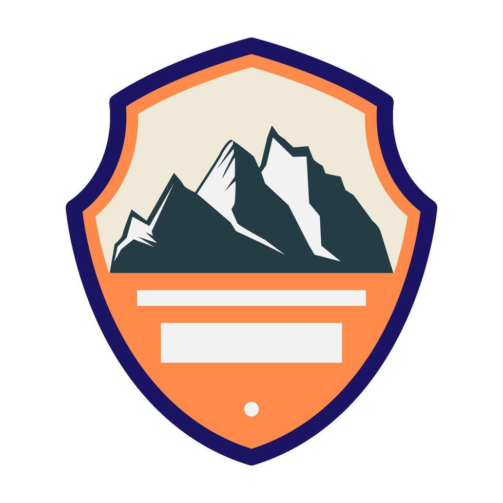vintage retro mountains badge cartoon illustration vector