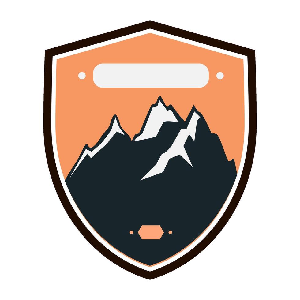 explore retro mountains badge cartoon illustration vector