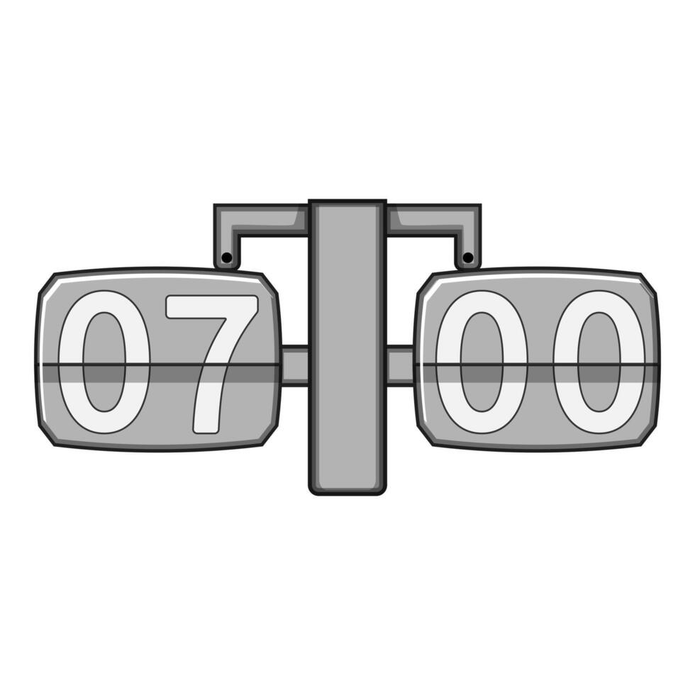 compact travel alarm clock cartoon illustration vector