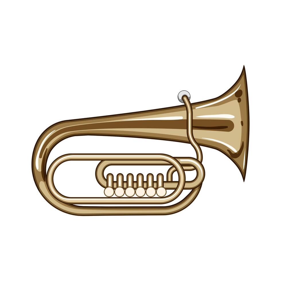 valve tuba cartoon illustration vector