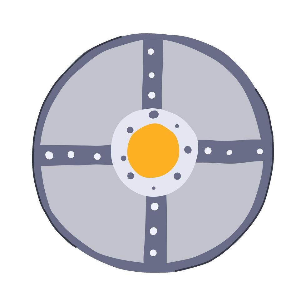 raid viking shield cartoon illustration vector