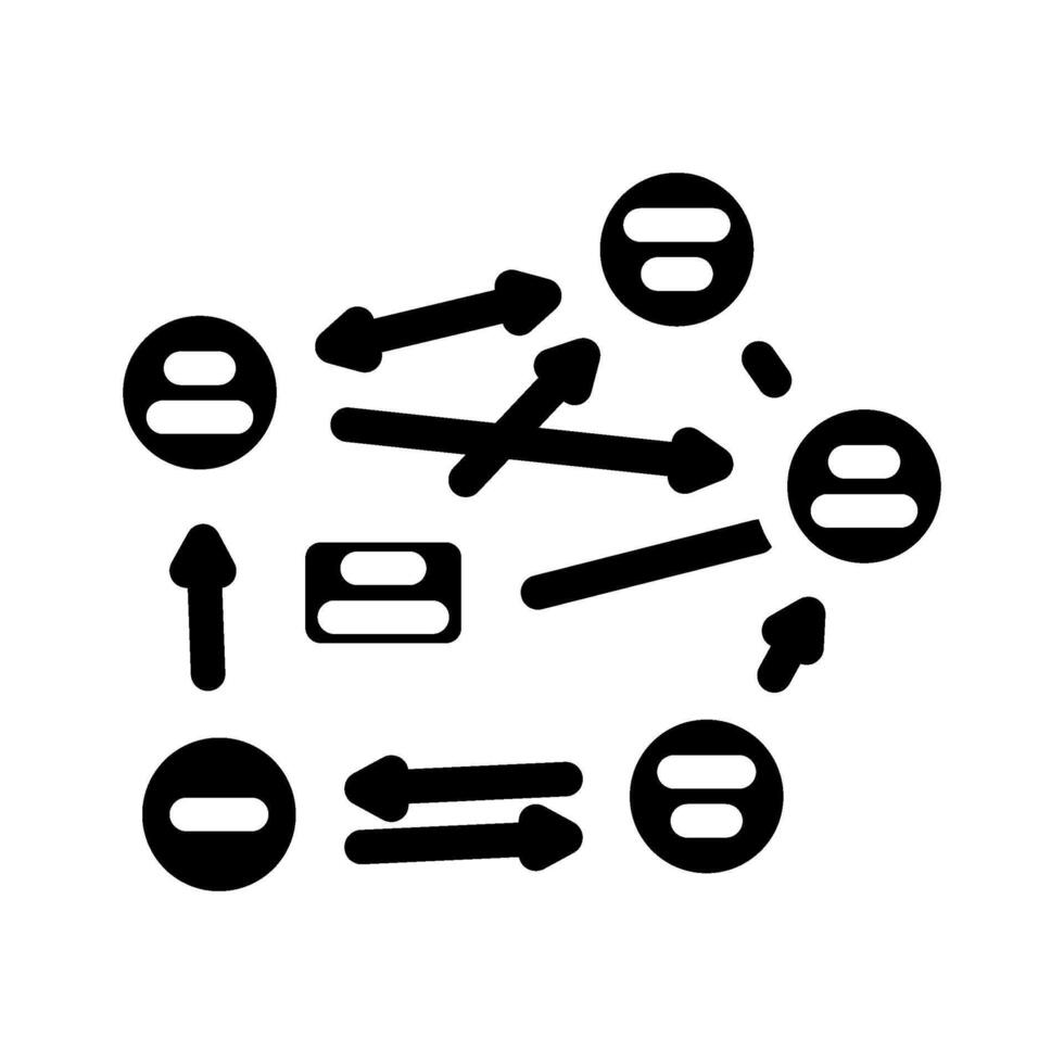 flow arrows big data glyph icon illustration vector