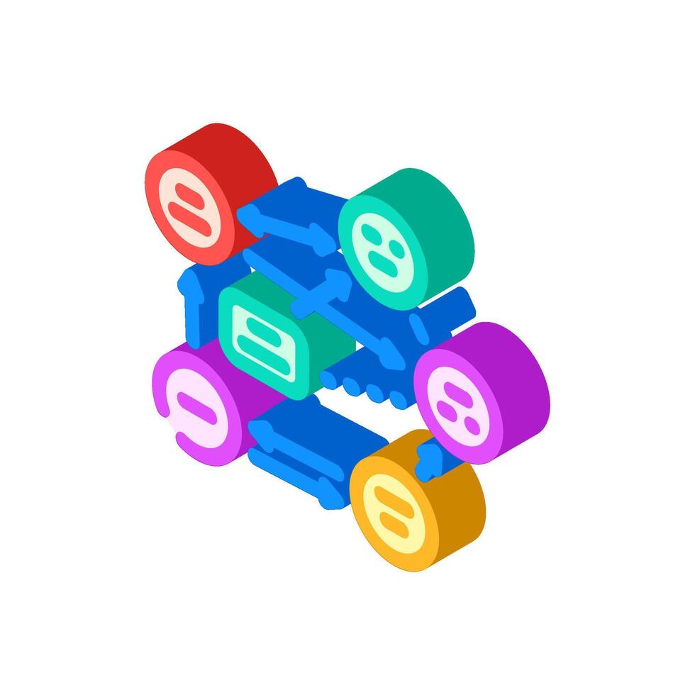 flow arrows big data isometric icon illustration vector