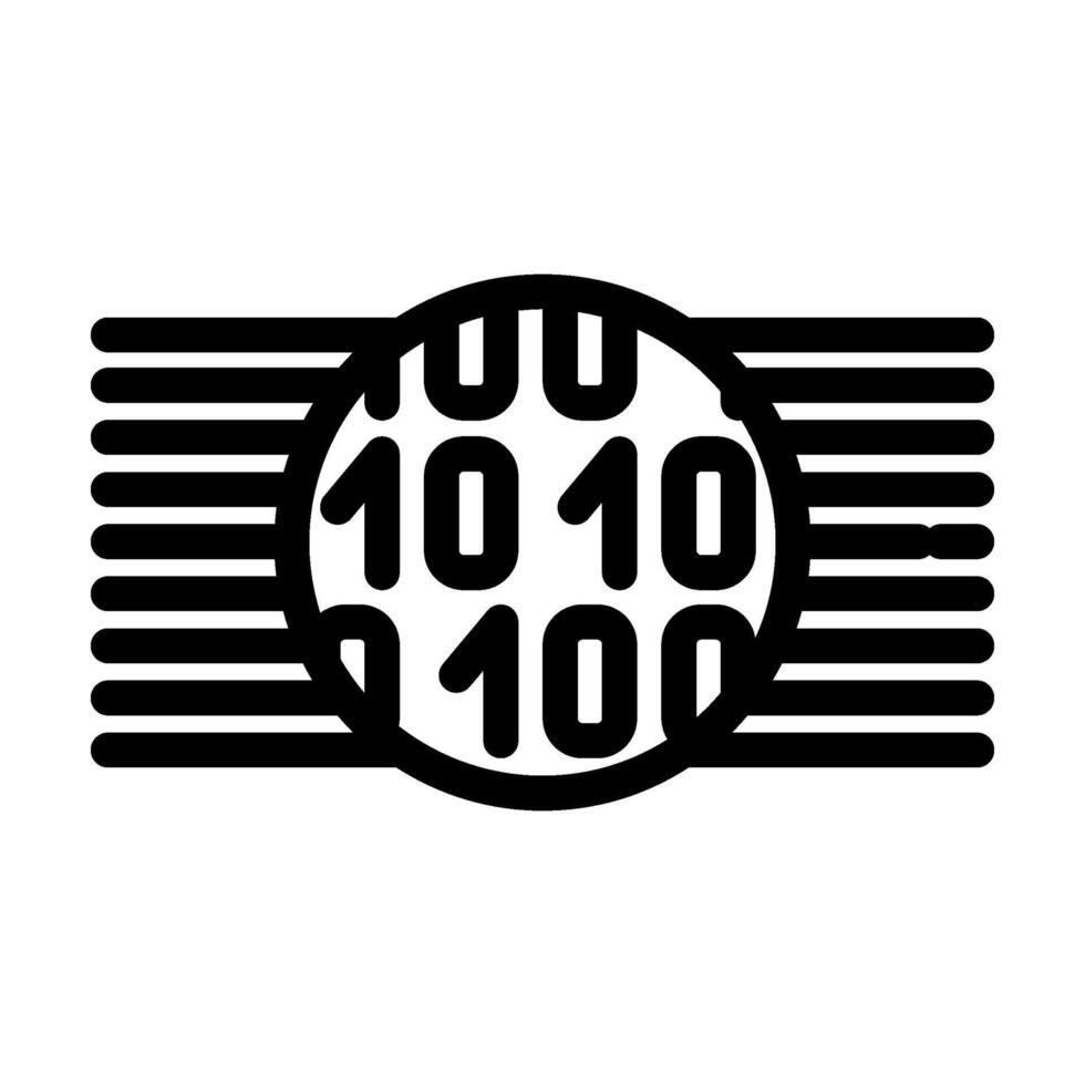binary code big data line icon illustration vector