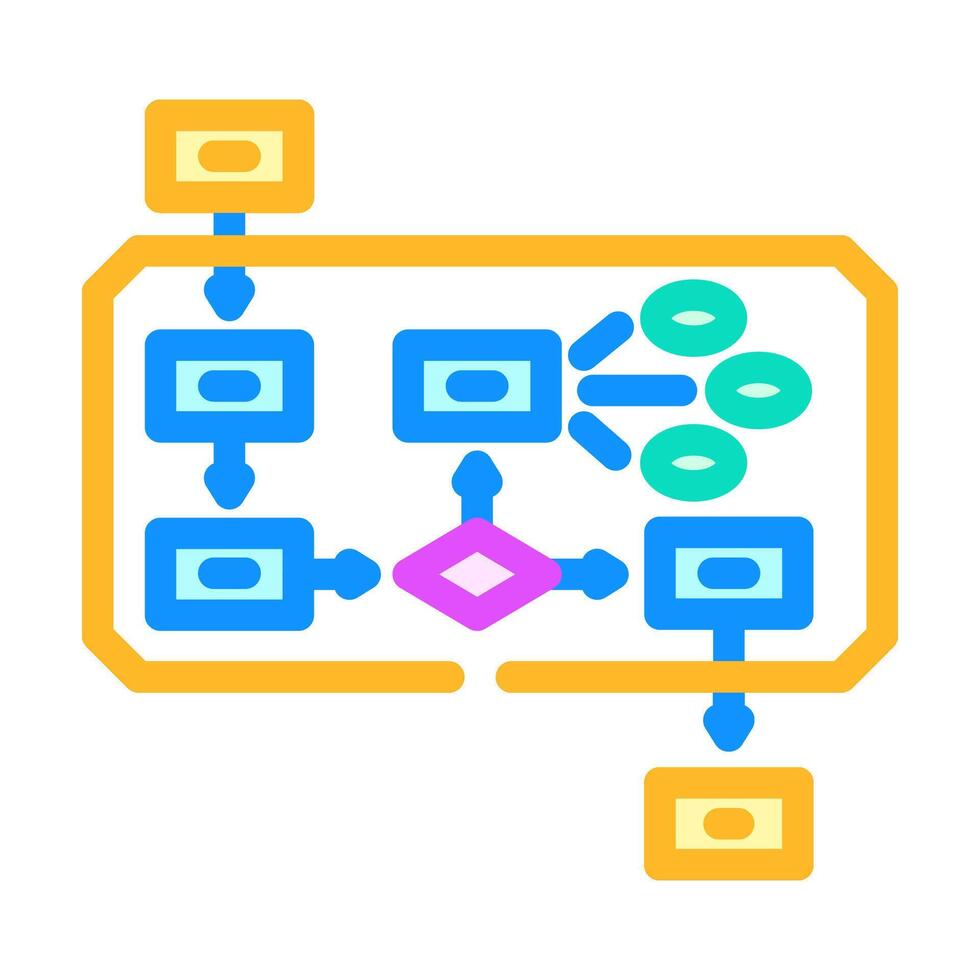 algoritmo grande datos color icono ilustración vector