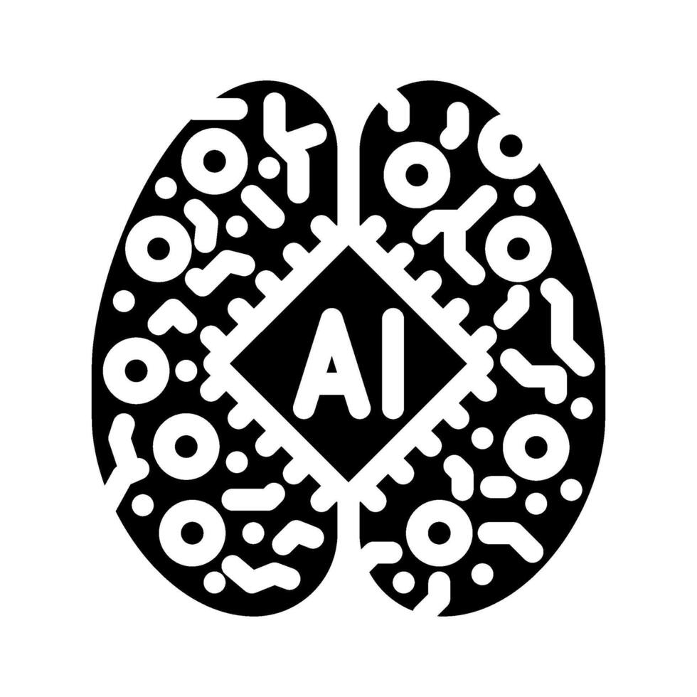 machine learning symbol glyph icon illustration vector