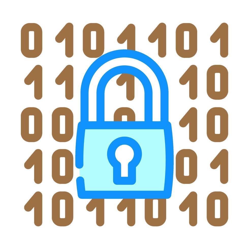 encryption lock color icon illustration vector