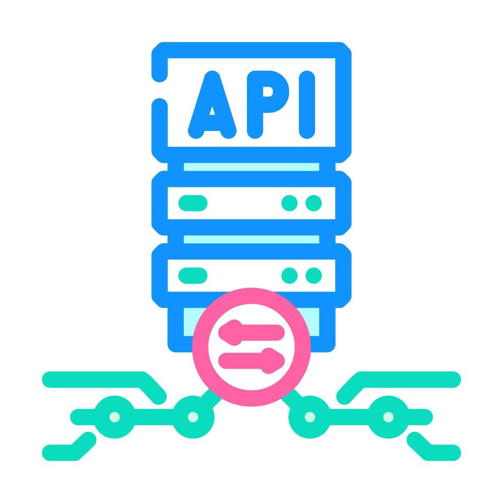 api connection color icon illustration vector