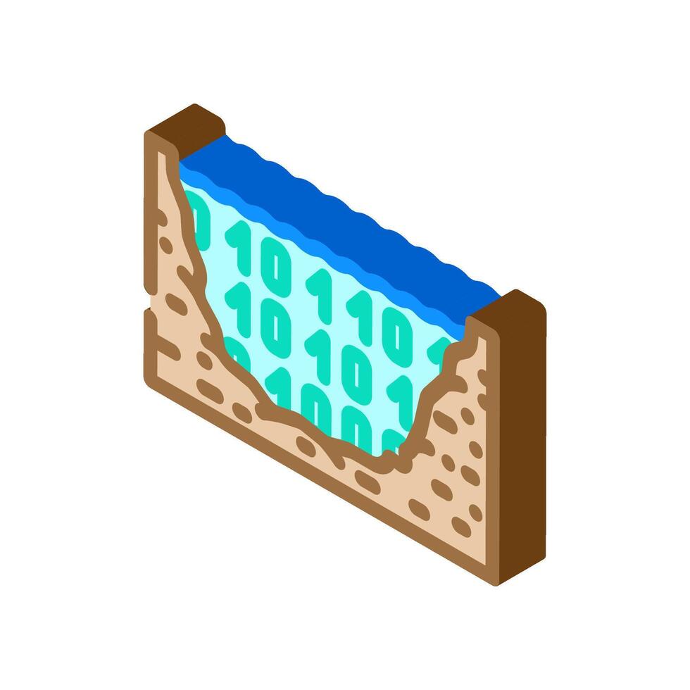 lake big data isometric icon illustration vector