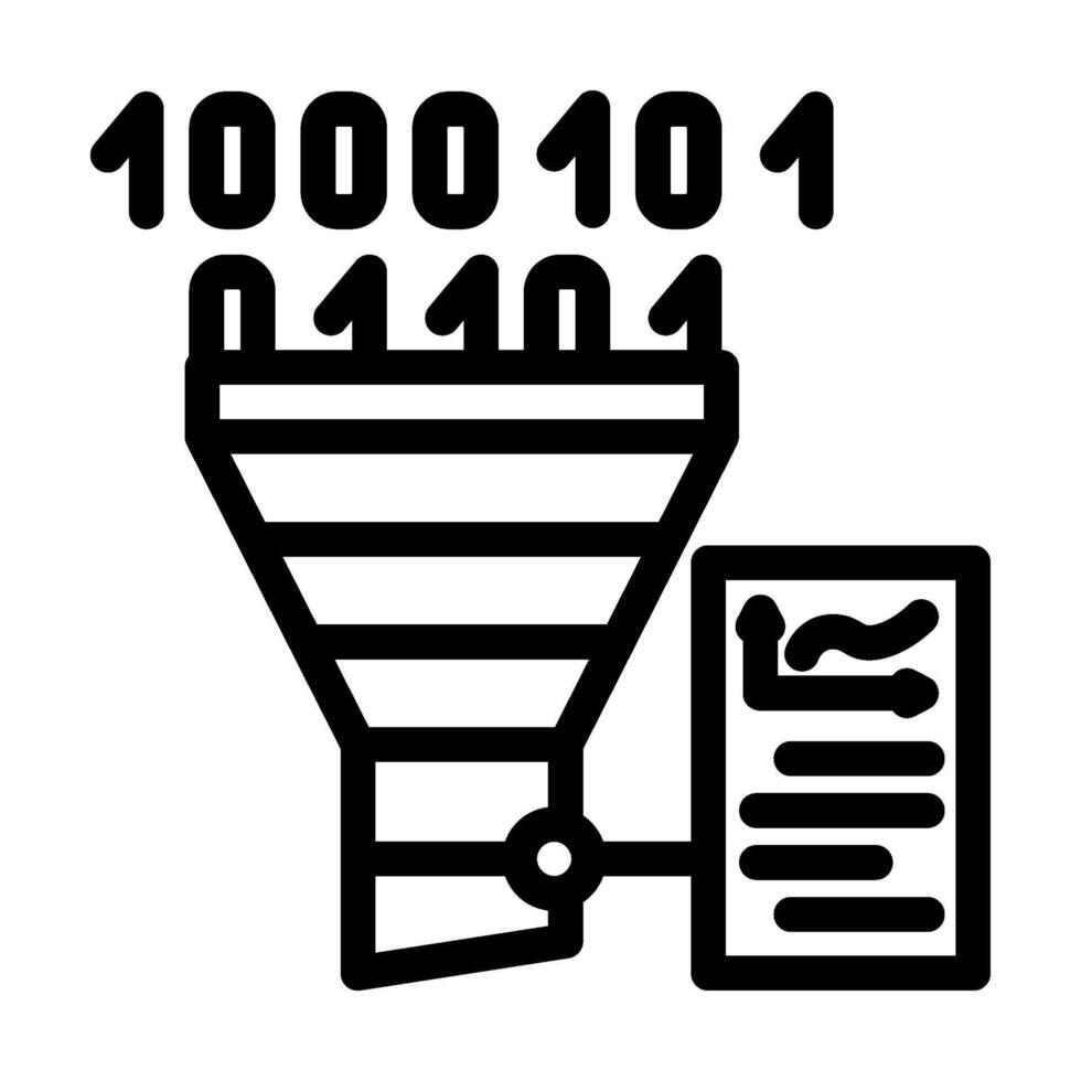 funnel diagram big data line icon illustration vector