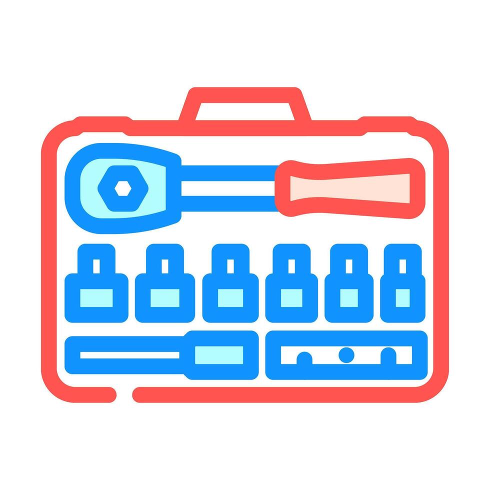 socket set car repair tool color icon illustration vector