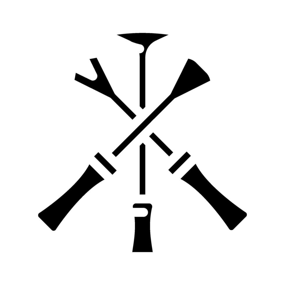 pry bar car repair tool glyph icon illustration vector