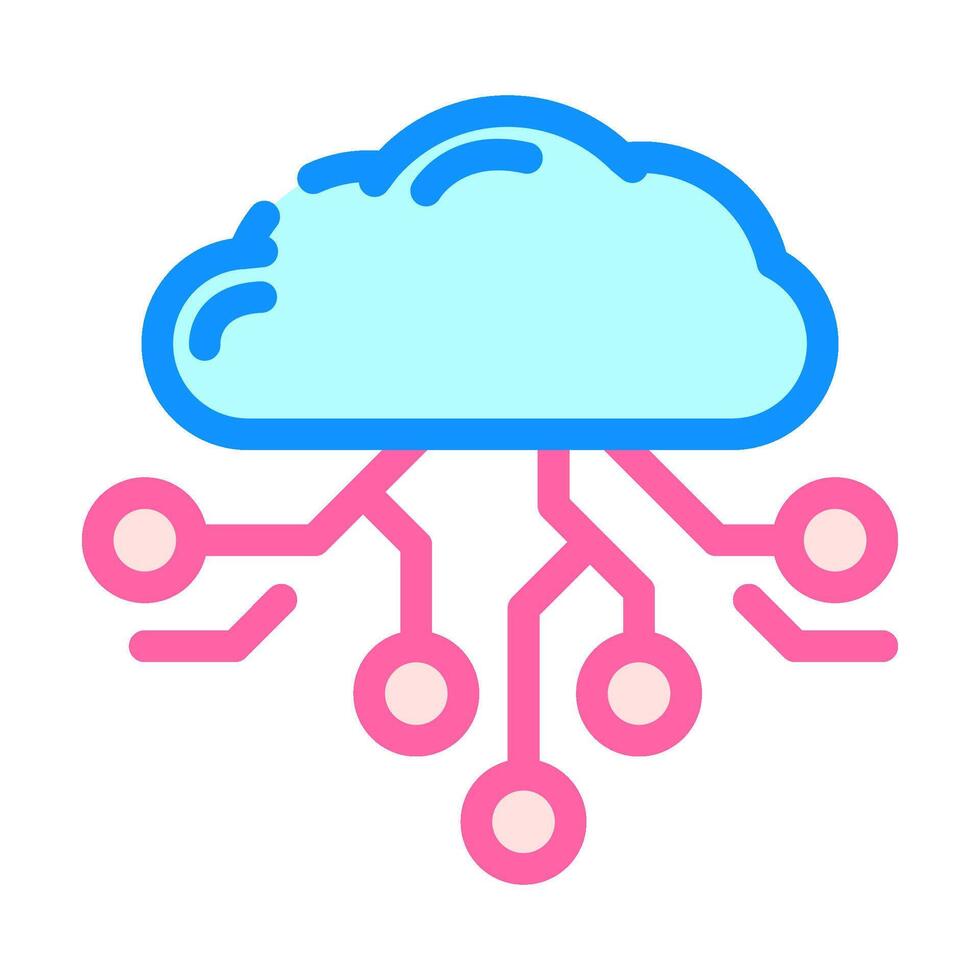 cloud computing color icon illustration vector