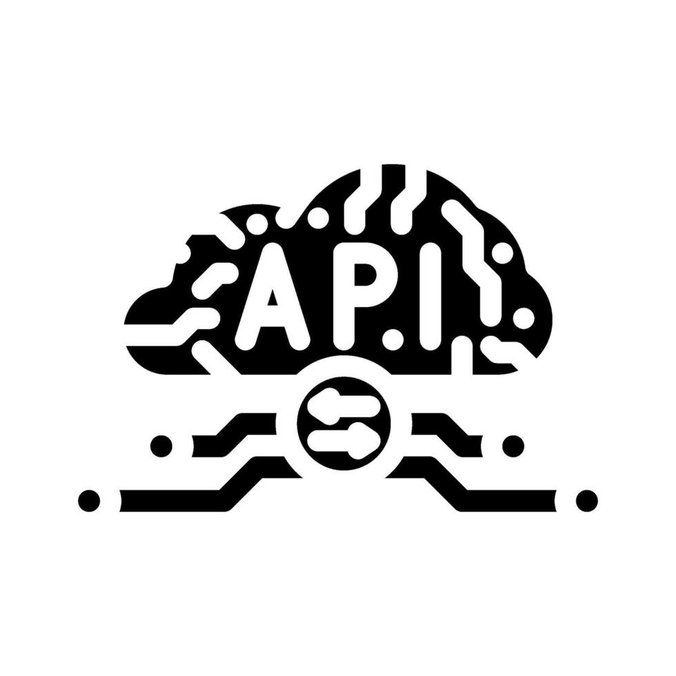 api connection cloud computing glyph icon illustration vector