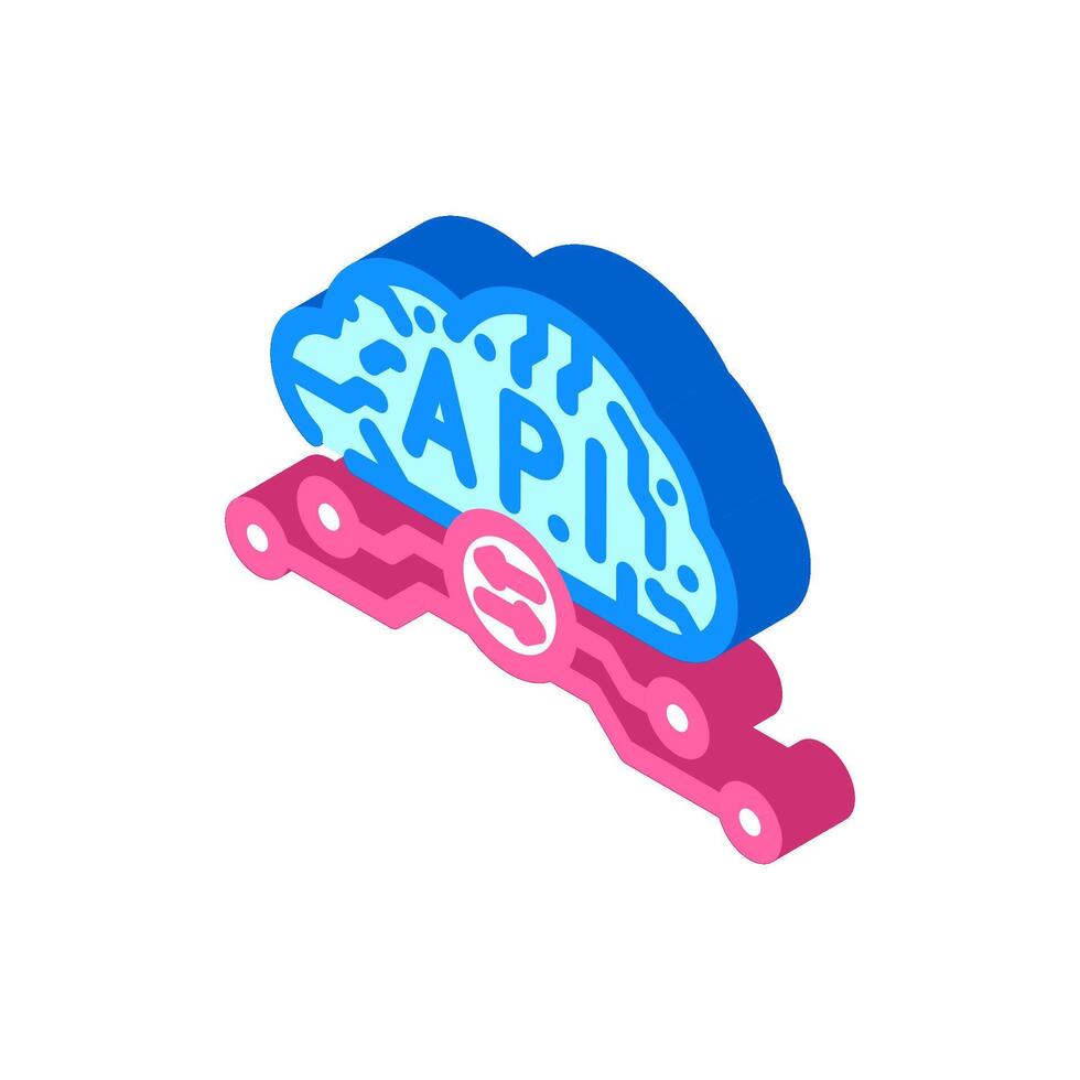 api connection cloud computing isometric icon illustration vector