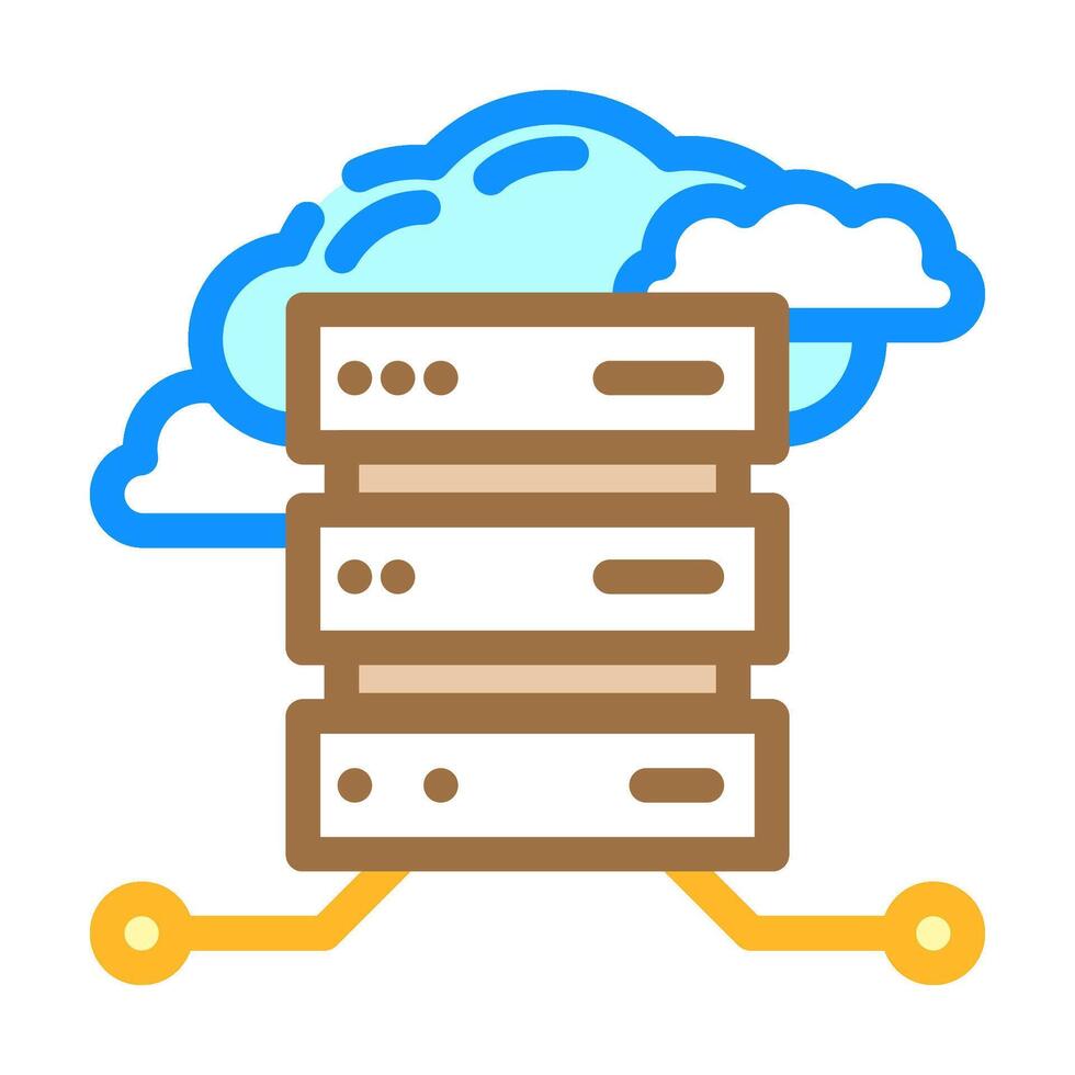 base de datos nube informática color icono ilustración vector