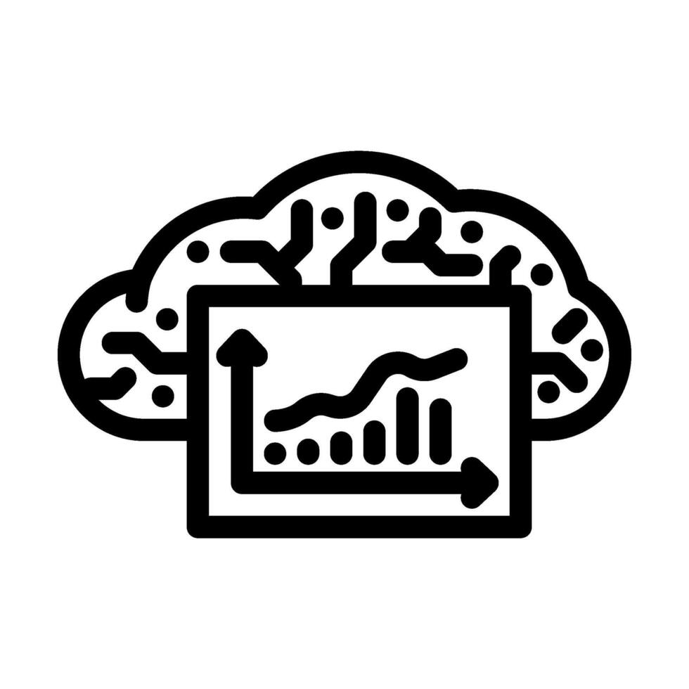 computing graph cloud line icon illustration vector