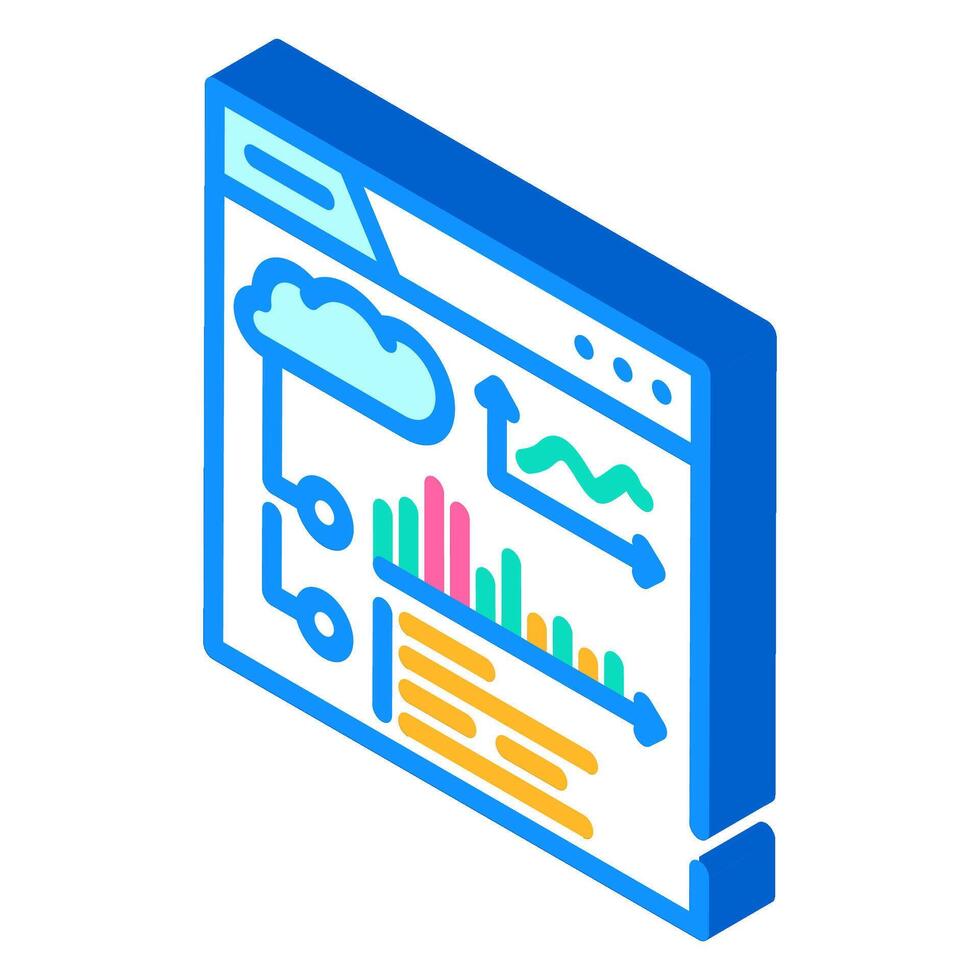 dashboard monitoring cloud computing isometric icon illustration vector