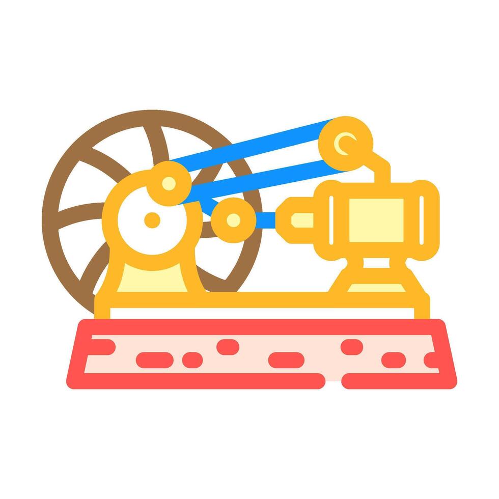 steam engine industry color icon illustration vector