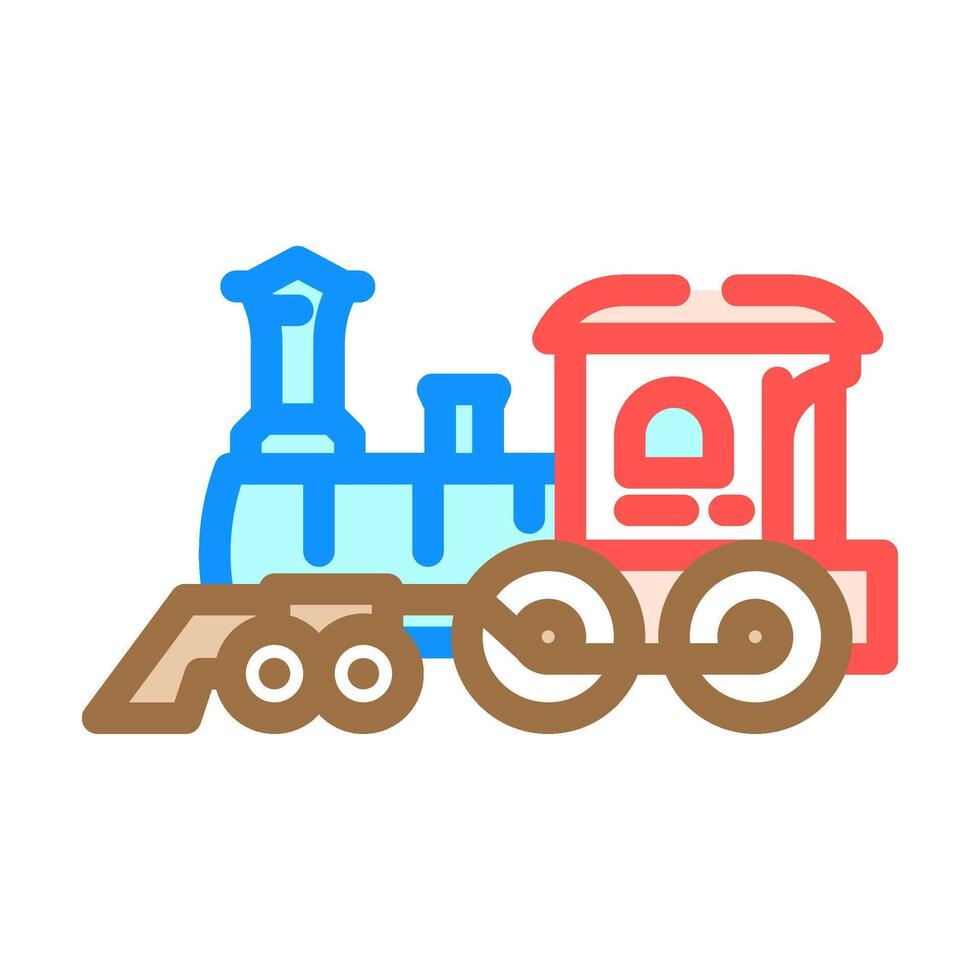 steam locomotive industry color icon illustration vector