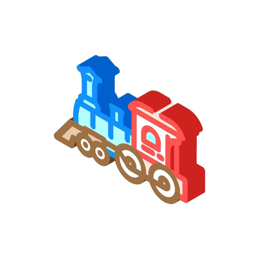 steam locomotive industry isometric icon illustration vector