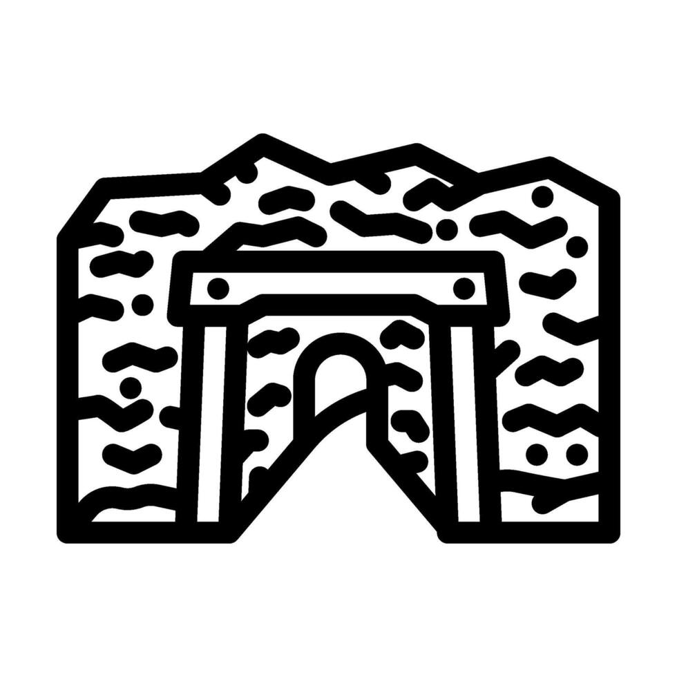 coal mine industry line icon illustration vector