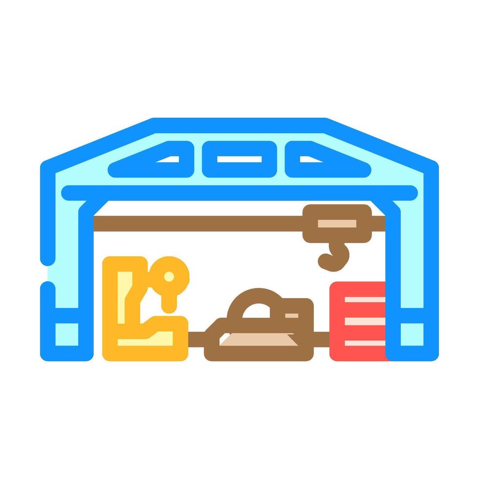 industrial workshop industry color icon illustration vector