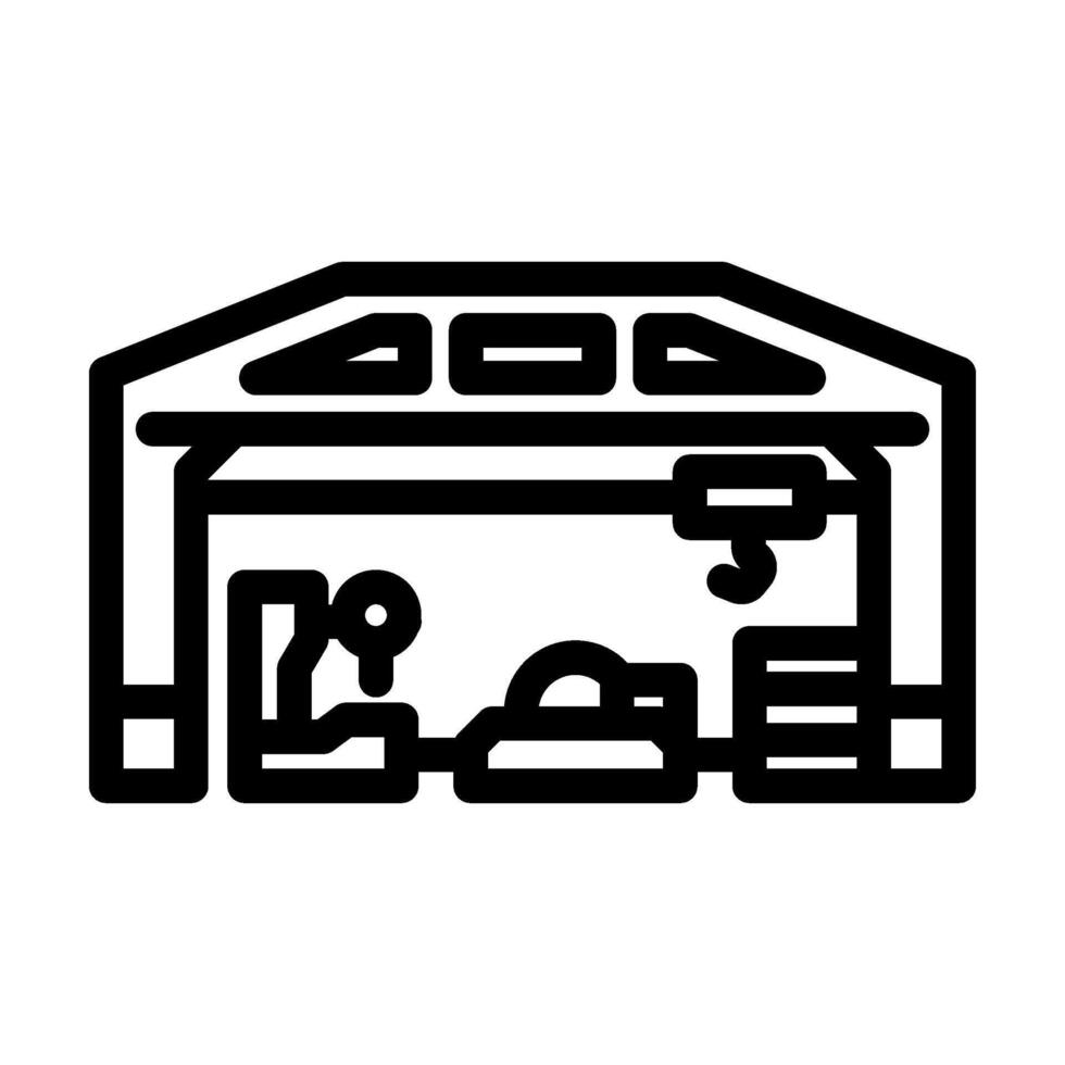 industrial workshop industry line icon illustration vector