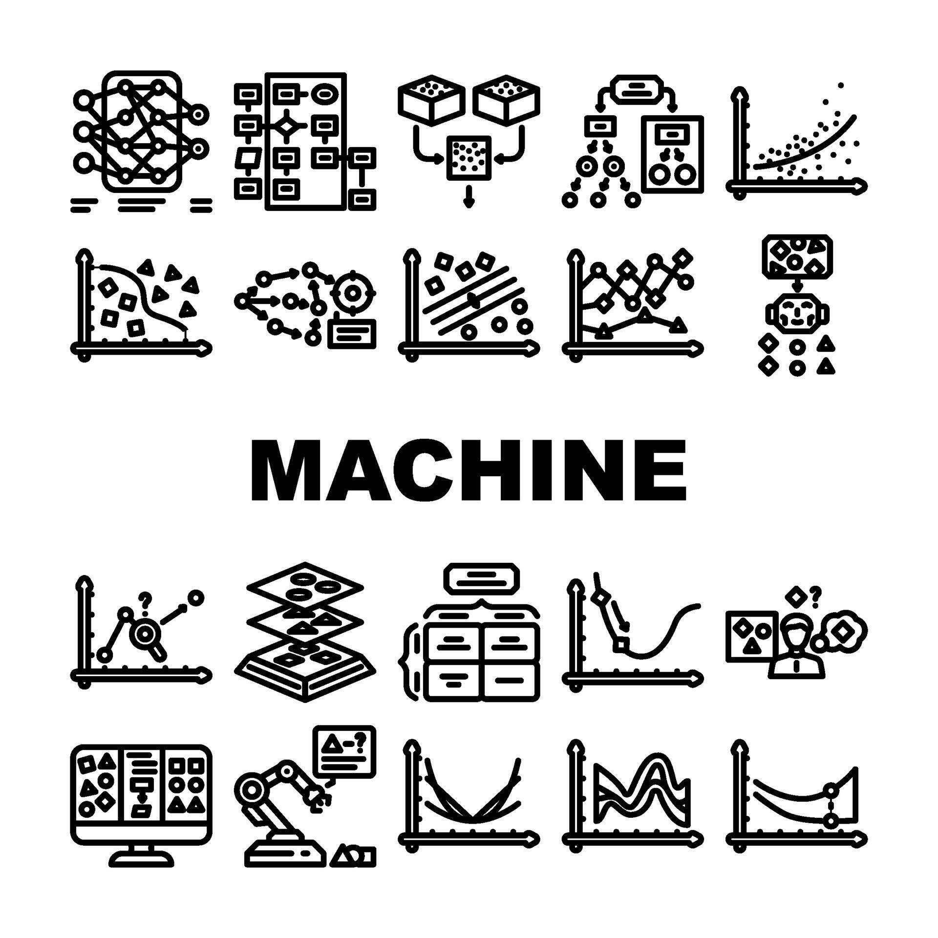 machine learning algorithm model icons set 54190308 Vector Art at Vecteezy