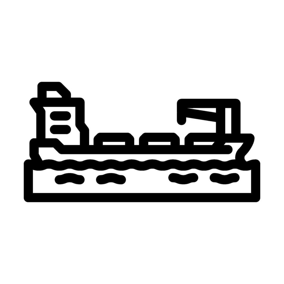 bulk carrier ship marine line icon illustration vector
