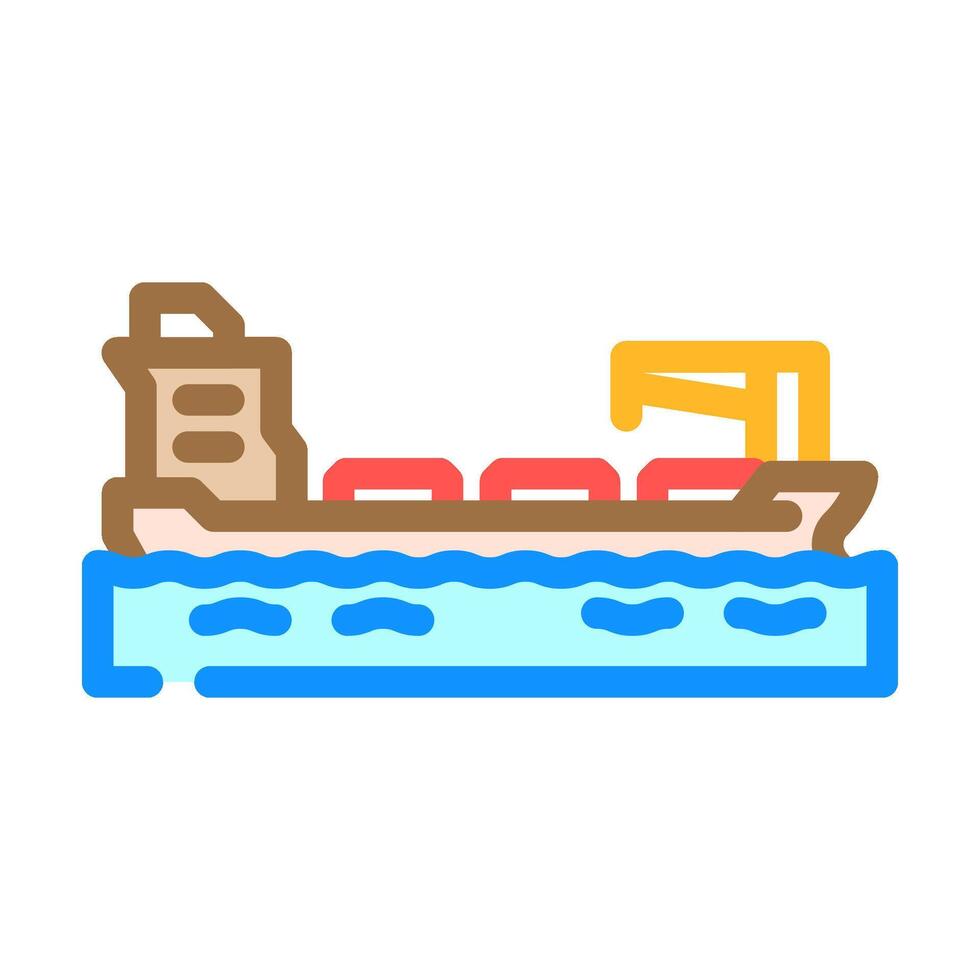 bulk carrier ship marine color icon illustration vector