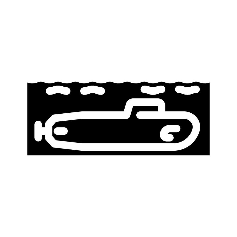 submarine ship transport marine glyph icon illustration vector