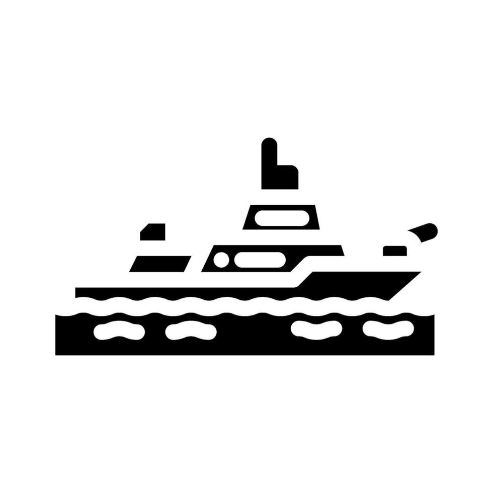 frigate ship transport marine glyph icon illustration vector