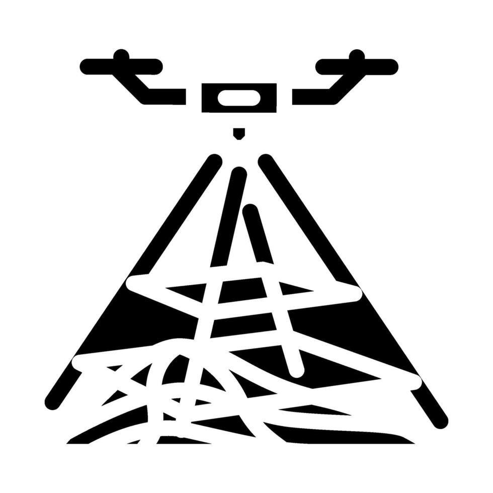 surveying tool unmanned aerial vehicle glyph icon illustration vector