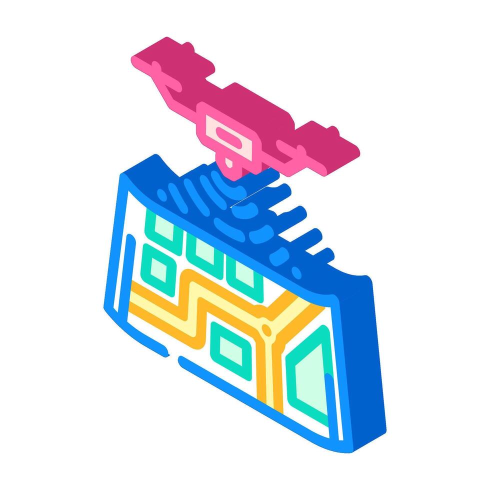 airspace map unmanned aerial vehicle isometric icon illustration vector