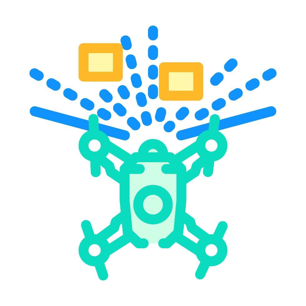 obstacle detection aerial vehicle color icon illustration vector