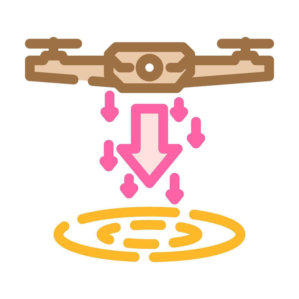 emergency landing unmanned aerial vehicle color icon illustration vector