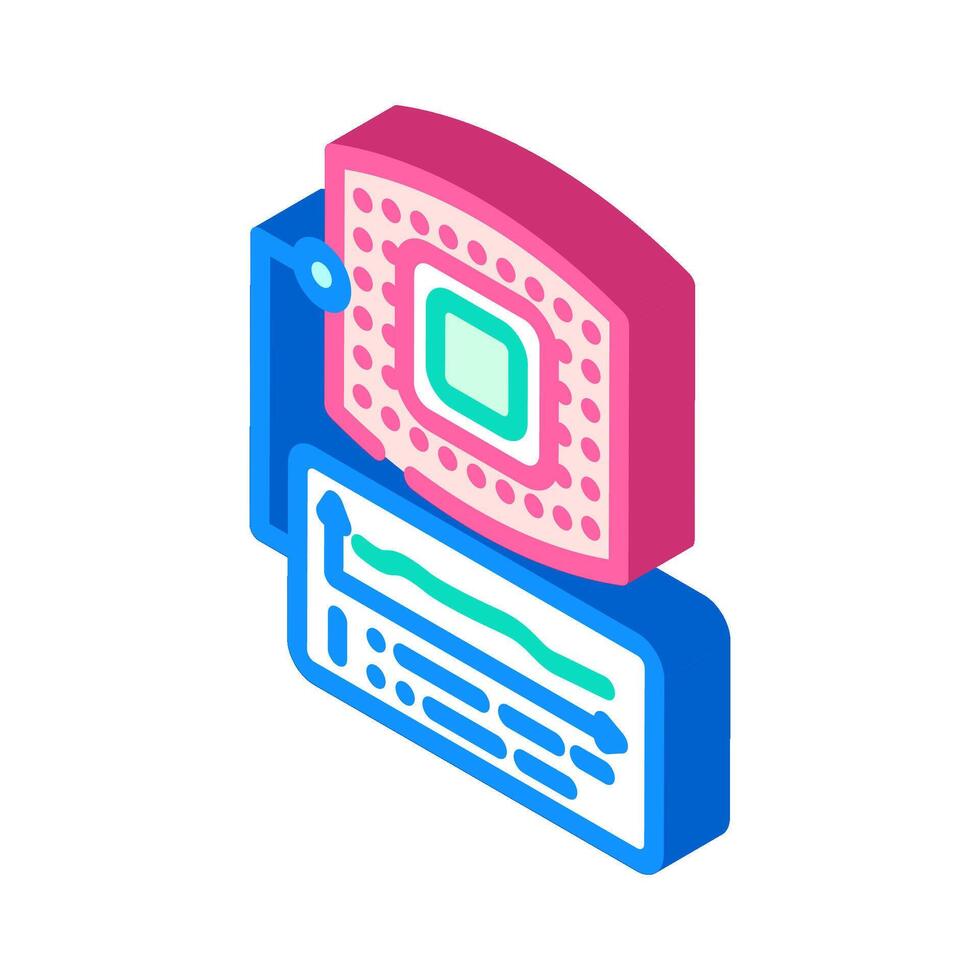 body temperature patch wearable isometric icon illustration vector