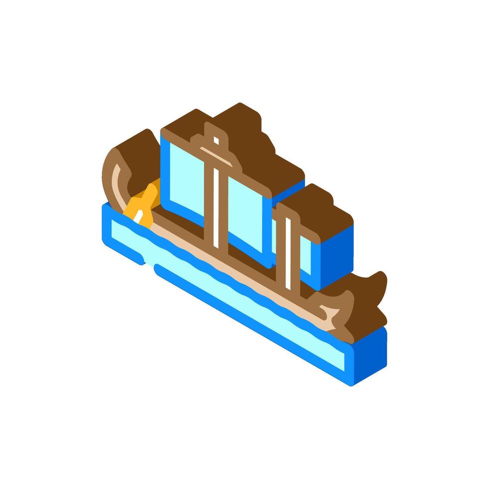 trireme ancient ship isometric icon illustration vector