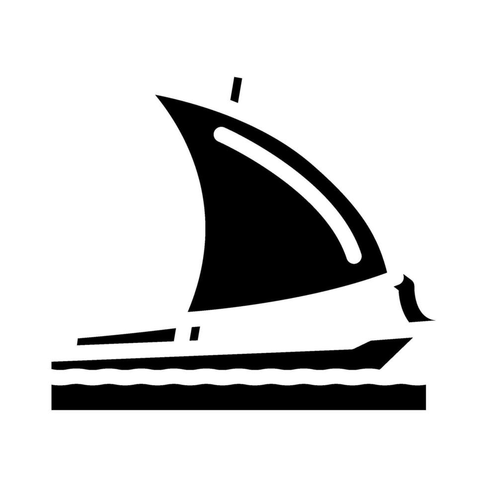 dhow ancient ship glyph icon illustration vector