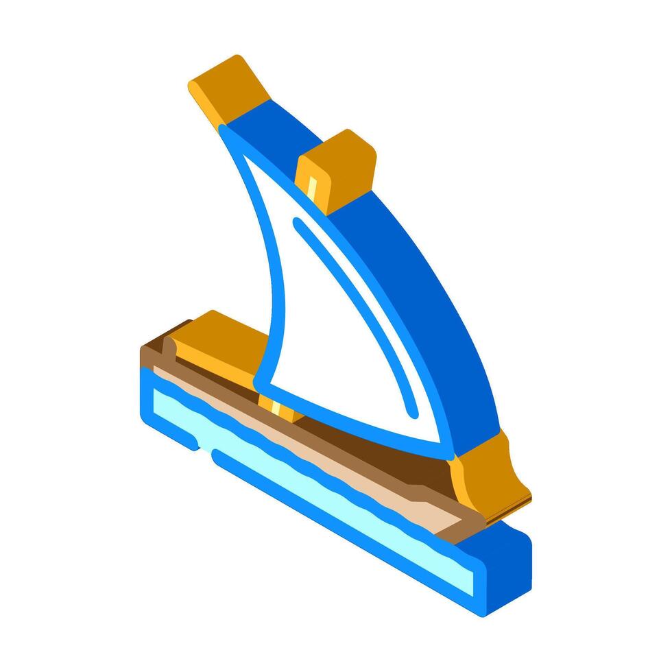 dhow ancient ship isometric icon illustration vector