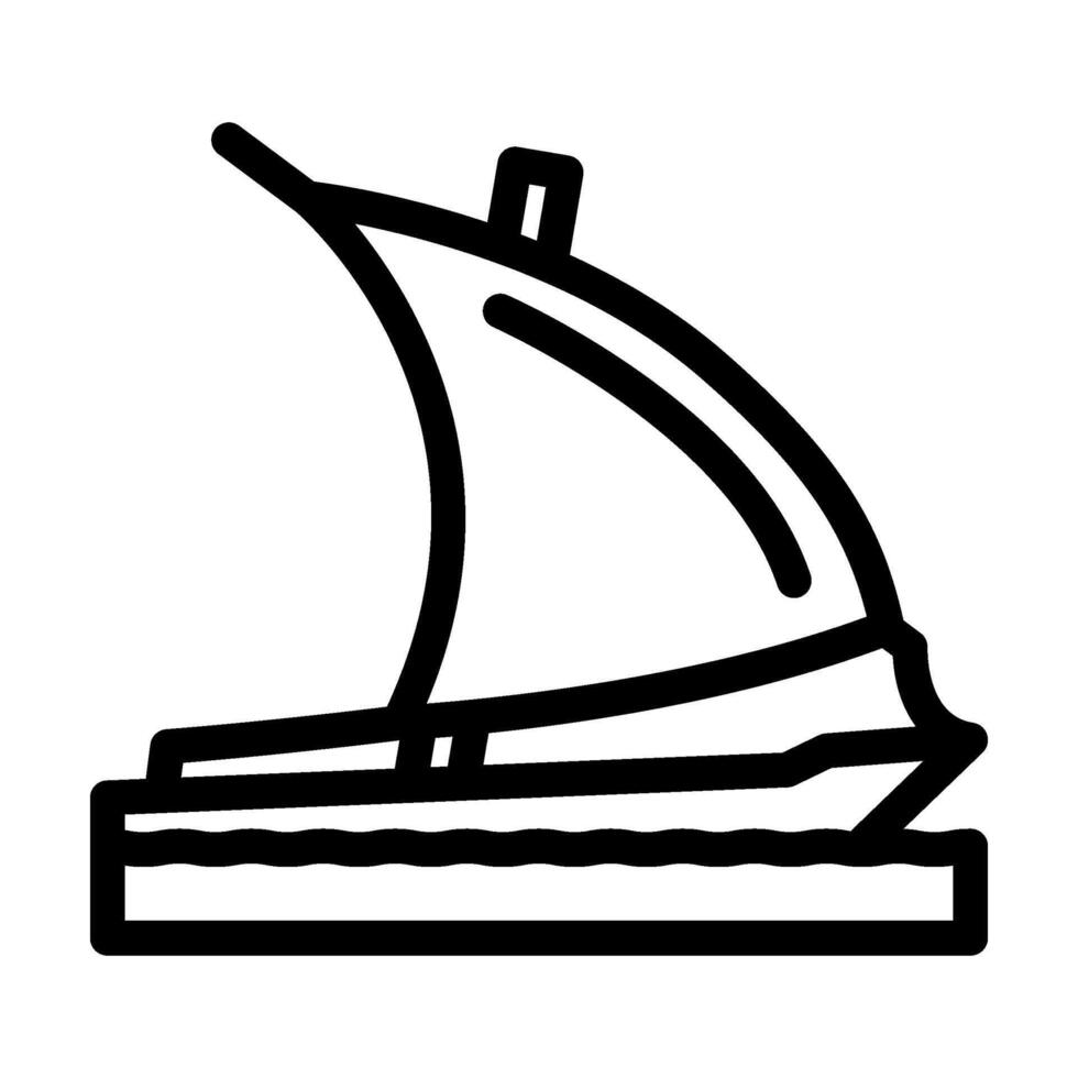 dhow ancient ship line icon illustration vector