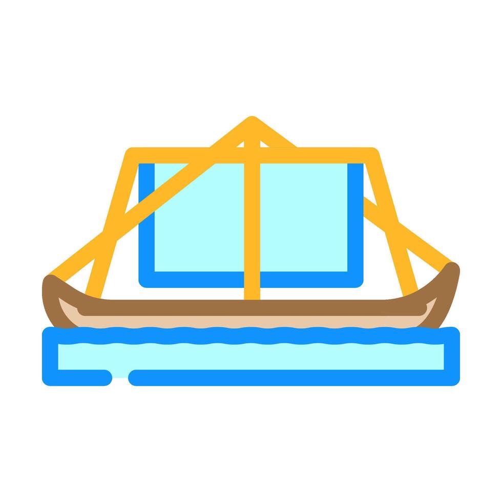 longship ancient ship color icon illustration vector