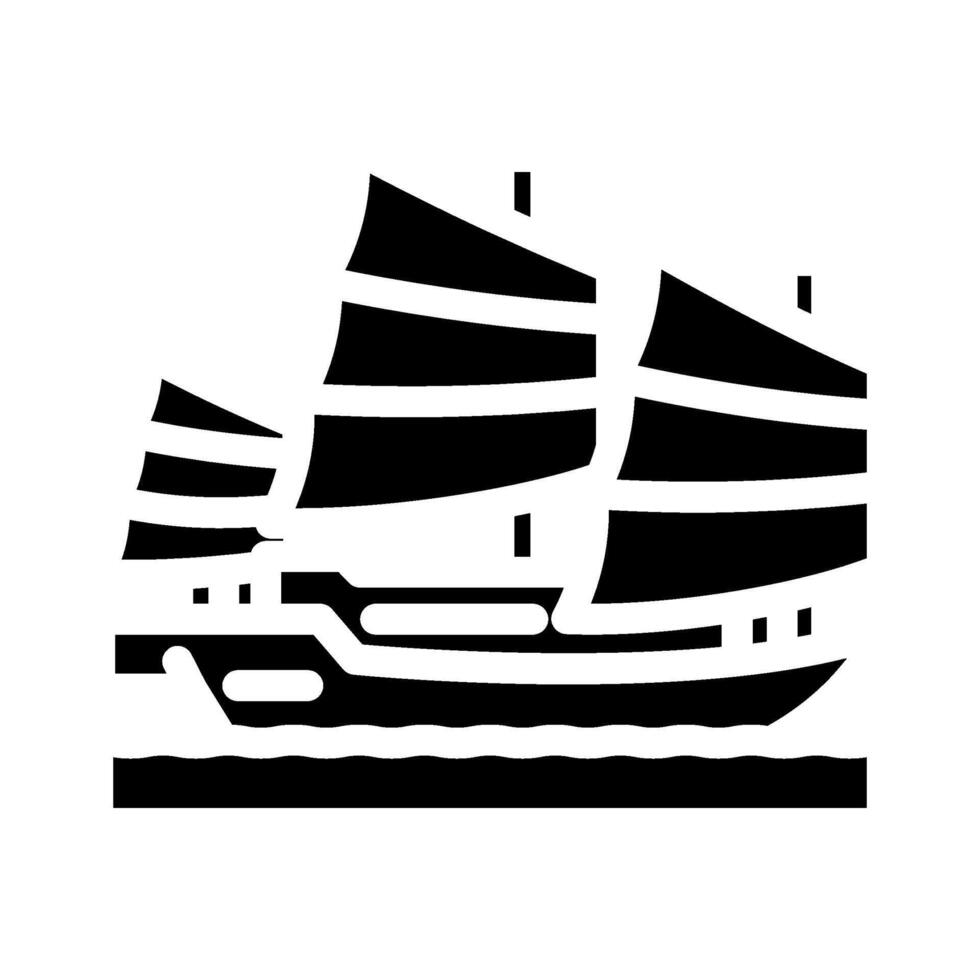 junk ancient ship glyph icon illustration vector