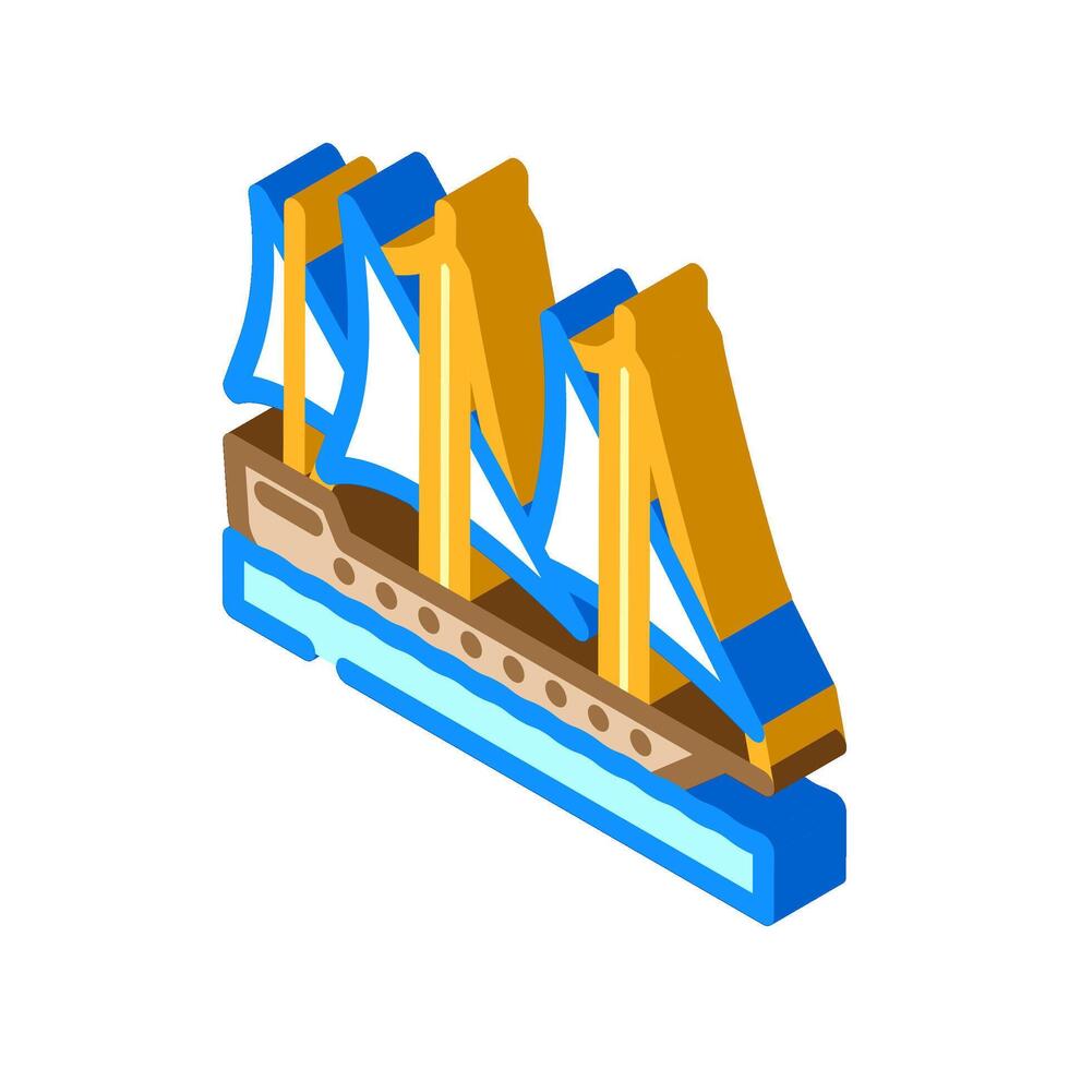 galley ancient ship isometric icon illustration vector