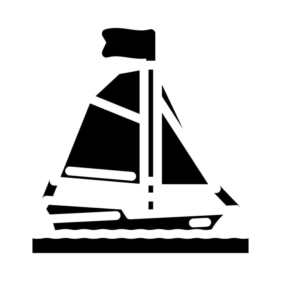 sloop ancient ship glyph icon illustration vector