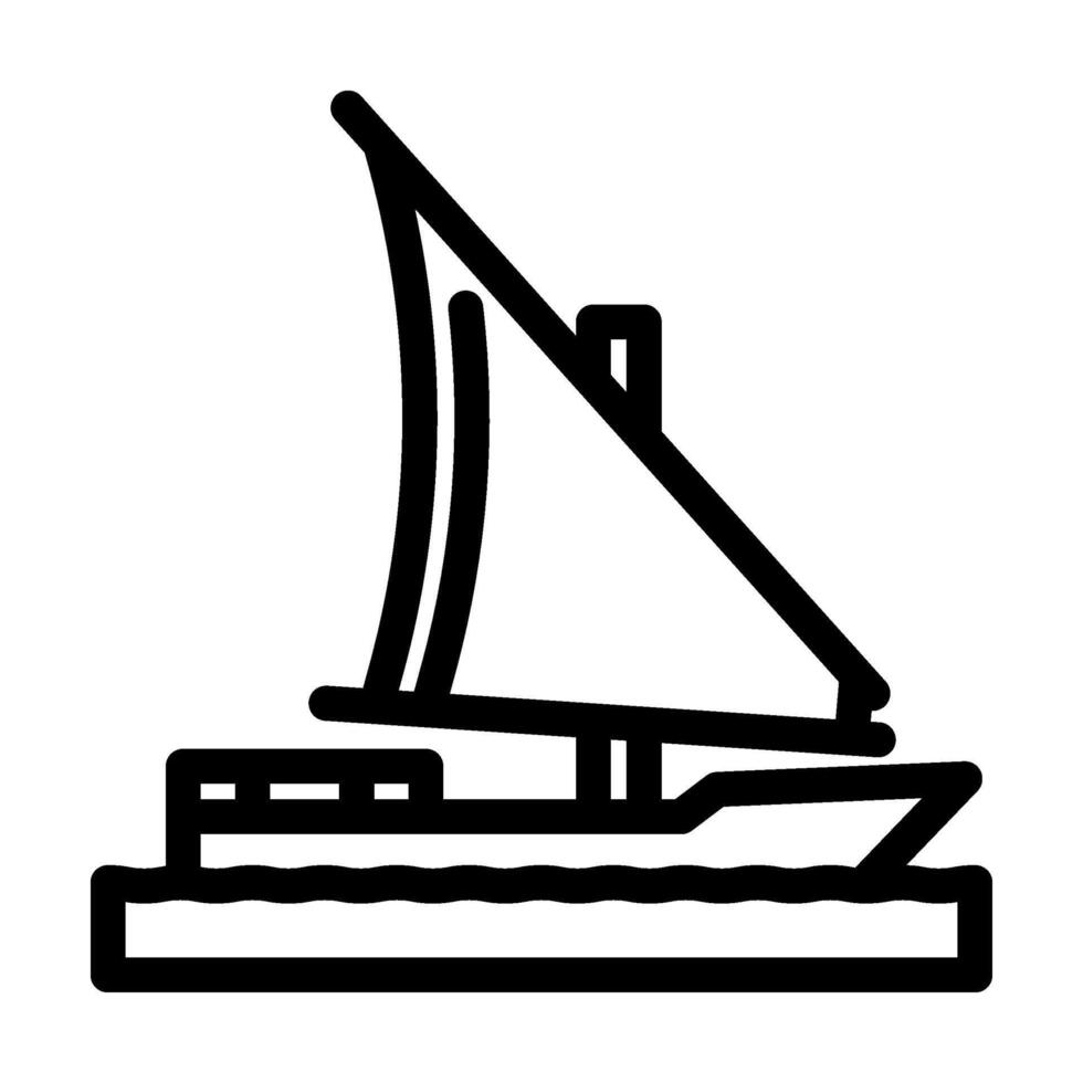 felucca ancient ship line icon illustration vector