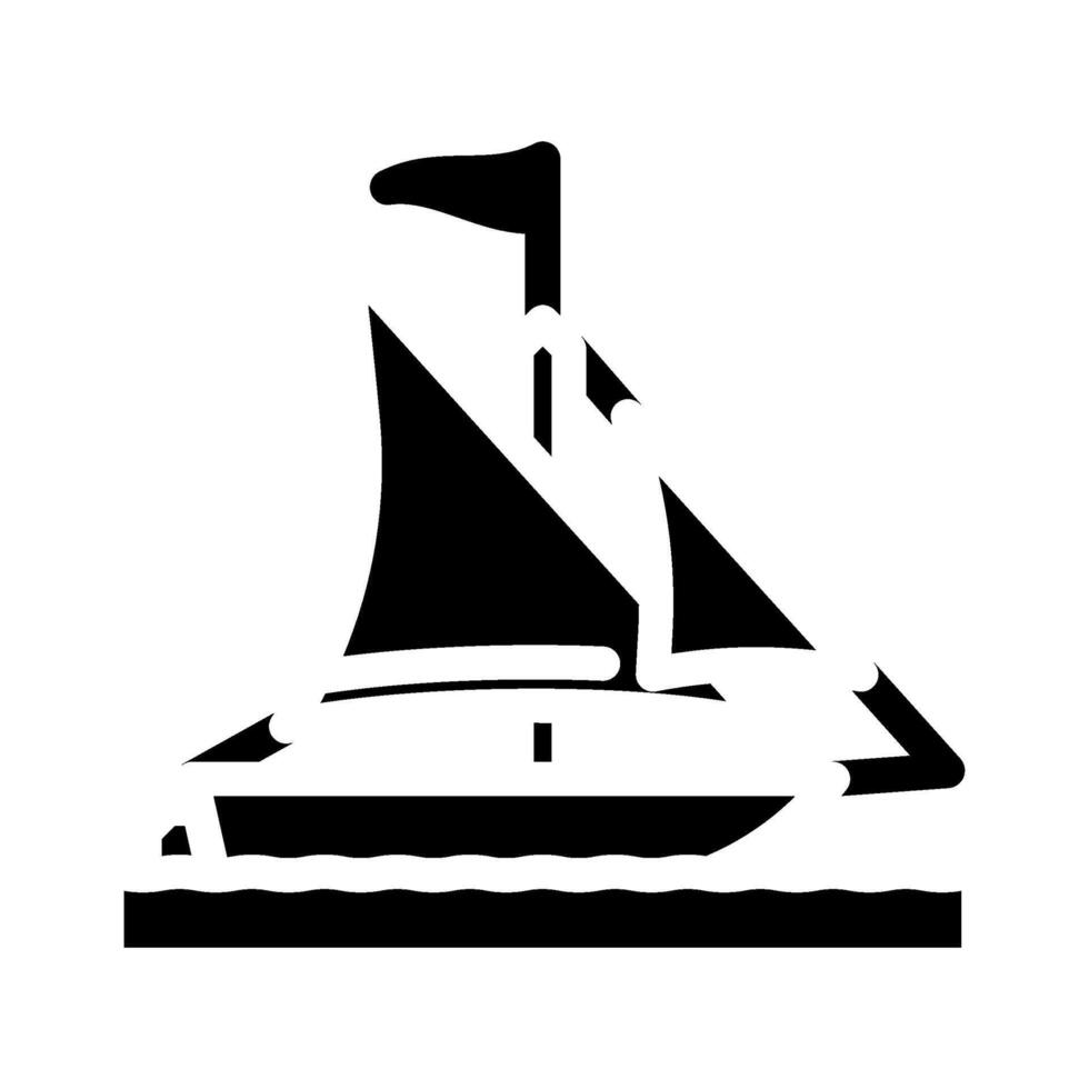 tartan ancient ship glyph icon illustration vector