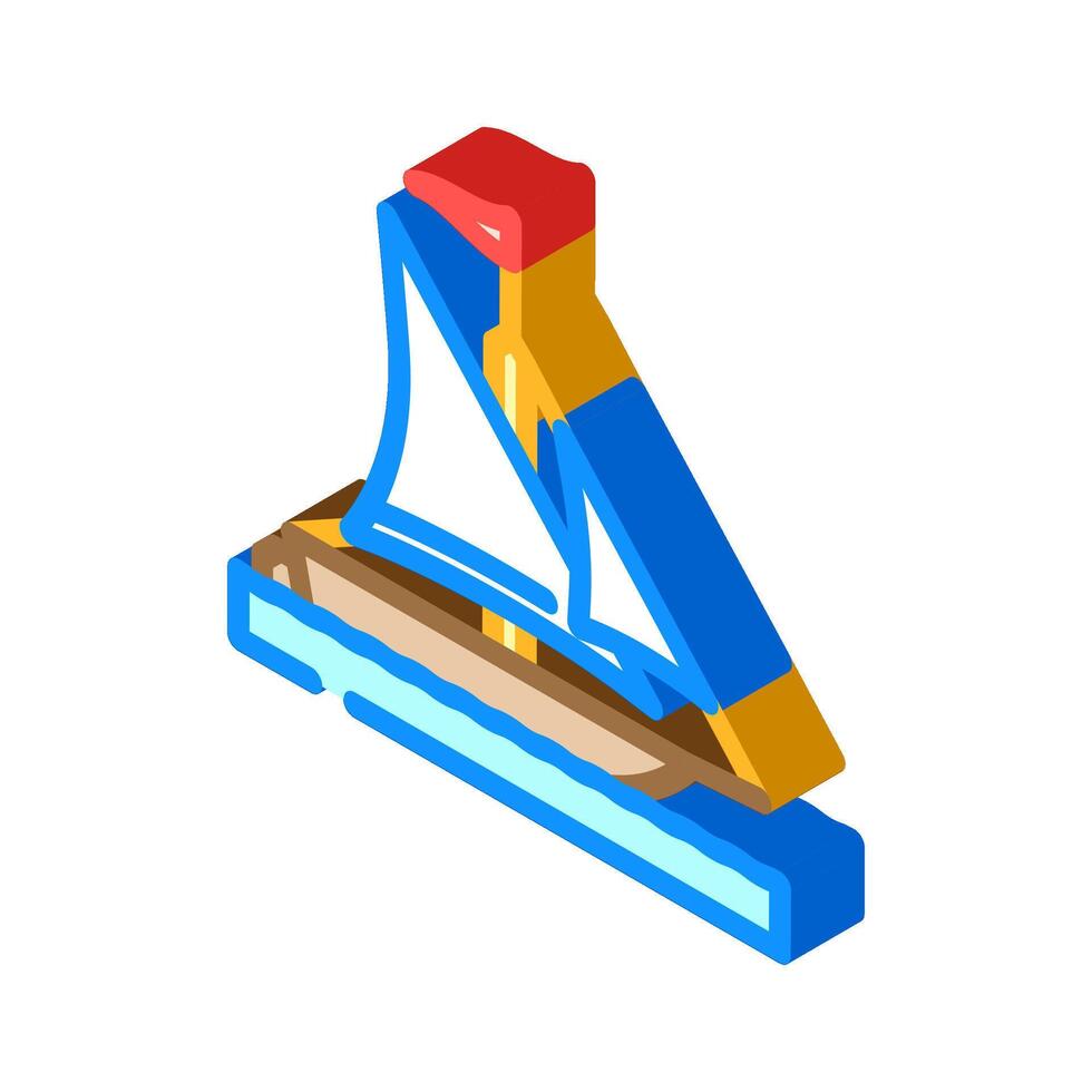 tartan ancient ship isometric icon illustration vector